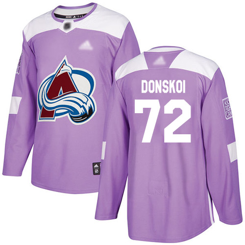 Adidas Colorado Avalanche Men #72 Joonas Donskoi Purple Authentic Fights Cancer Stitched NHL Jersey